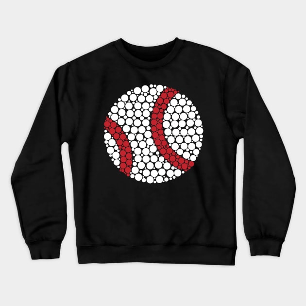 Dot Art Baseball: Pitch Perfect Crewneck Sweatshirt by Life2LiveDesign